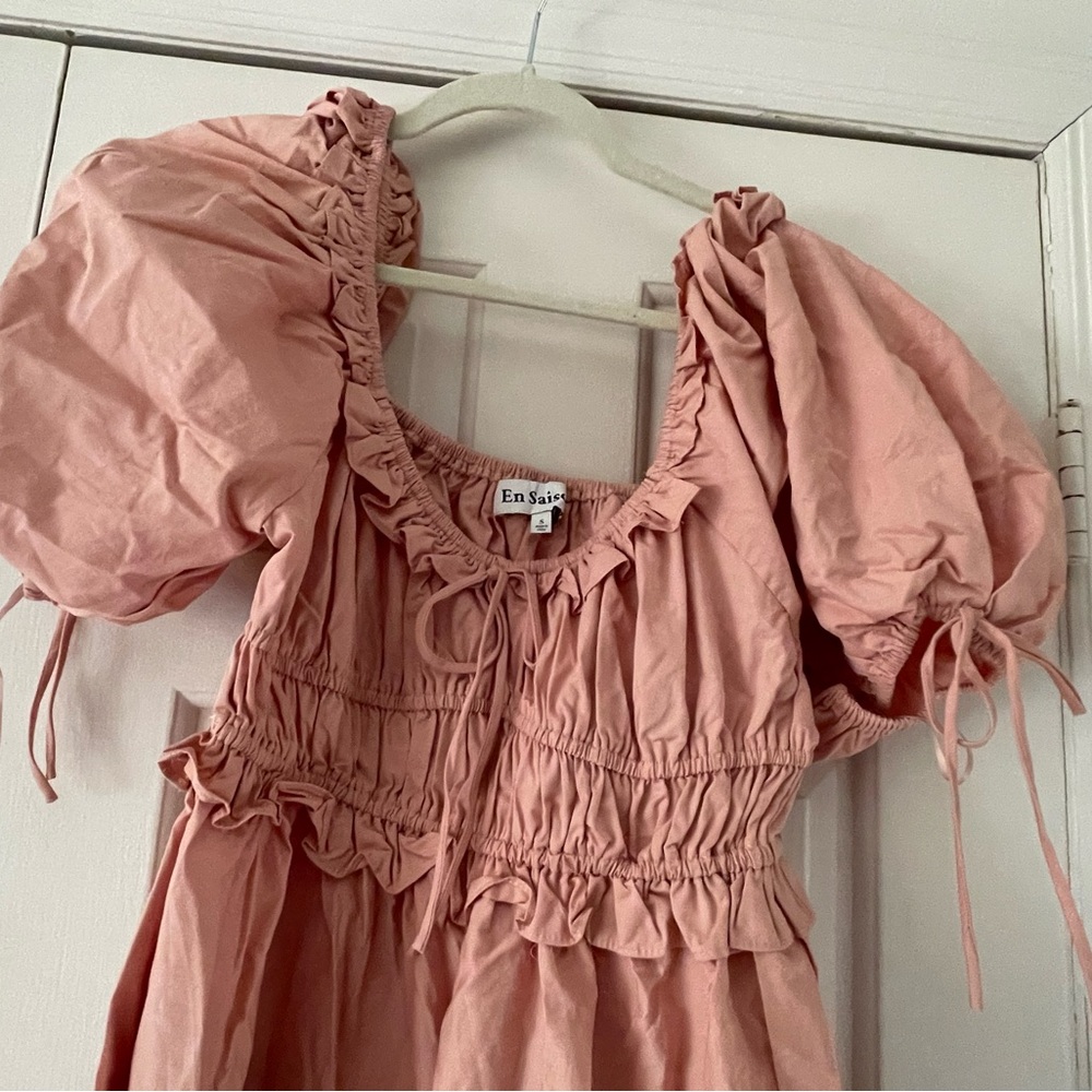 En Saison Pink Smocked Tiered Sundress - Picture 3 of 5